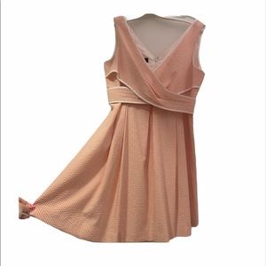 Nine West Red & White Striped Dress- Seersucker sleeveless